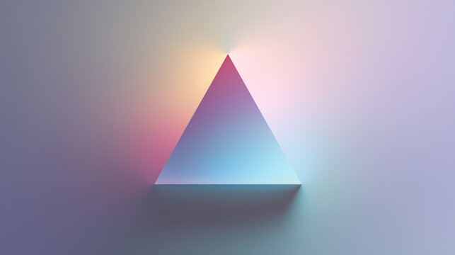 A single sharp triangle centered on a soft gradient background.