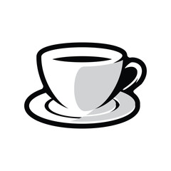 ☕ Stylized Coffee Cup and Saucer Vector Illustration