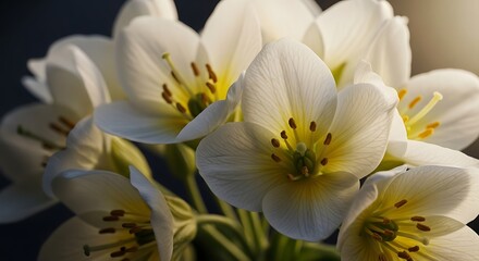 Obraz premium Close up view of elegant white and yellow spring flowers
