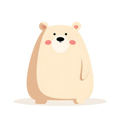 Cute simple character illustration of a white bear