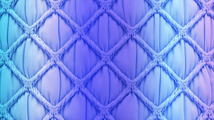 Obraz premium Luxurious Quilted Diamond Pattern with Soft Plush Texture in Gradient Shades of Purple and Blue, Ideal for Elegant Abstract Backgrounds and Sophisticated Designs