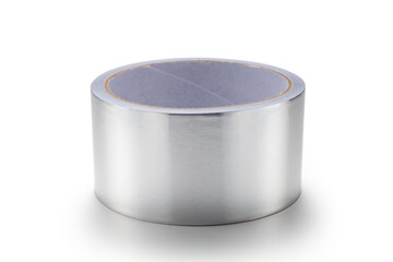 Aluminum foil tape isolated on white background