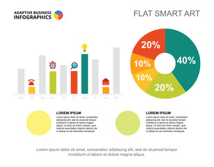 Business infographics with percentage chart and bar graph