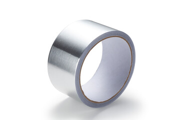 Aluminum foil tape isolated on white background