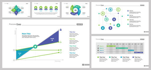 Six Workflow Slide Templates Set