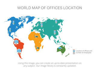 Fototapeta premium Map Infographics with Pointers Slide