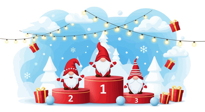 Christmas Gnome Champions Festive Celebration with Presents and Holiday Cheer