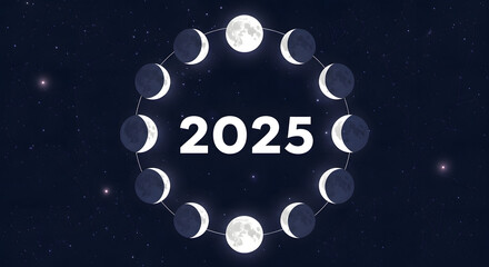 Lunar phases calendar for 2025 showing the cycles of the moon