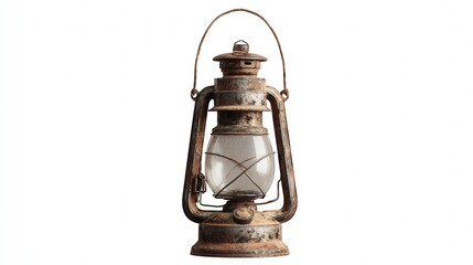 Rustic lantern isolated on white background
