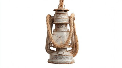 Rustic lantern isolated on white background