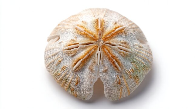 Sand dollar shell isolated on white background