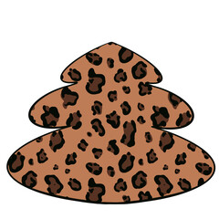 Leopard Print Christmas Tree Illustration