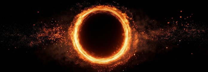 A spiral ring of fire that burns like a storm  A black hole in the center.