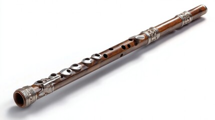 Fototapeta premium Tin whistle isolated on white background