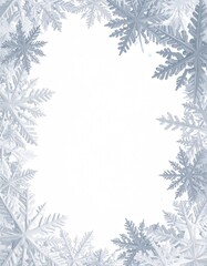 Snowflakes frame a crisp white center