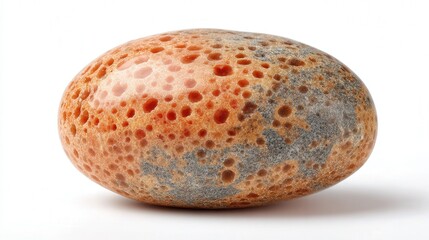Smooth coral stone isolated on white background
