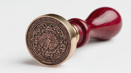 Wax seal stamp isolated on white background