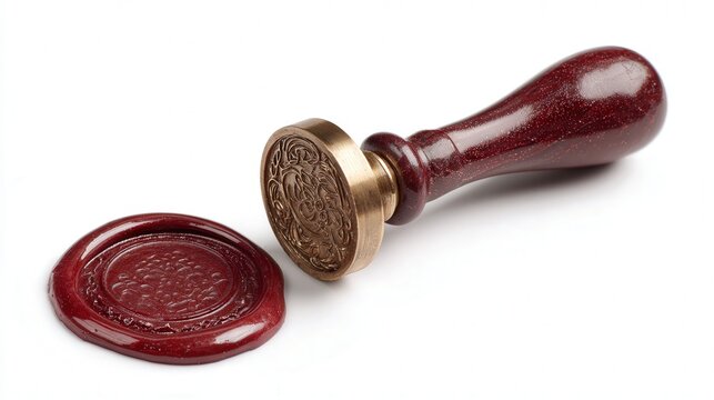 Wax seal stamp isolated on white background