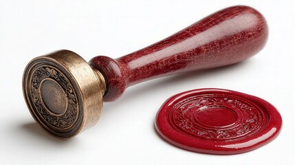 Wax stamp isolated on white background