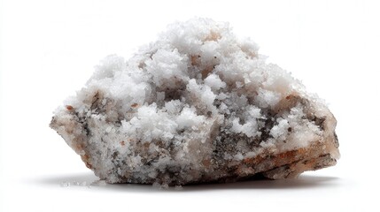 Snow mineral grain isolated on white background