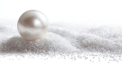Snow pearl bead isolated on white background