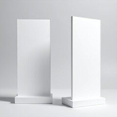 Two white rectangular signs, vertical orientation