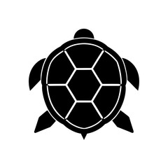 Obraz premium Silhouette of a turtle with shell design on transparent background