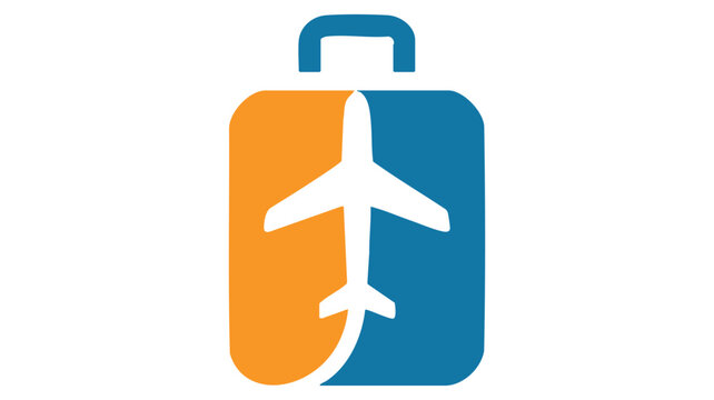 Travel luggage airplane icon logo