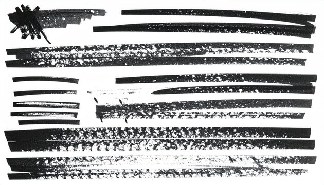 Black ink marks, smears, lines, on white - Powered by Adobe