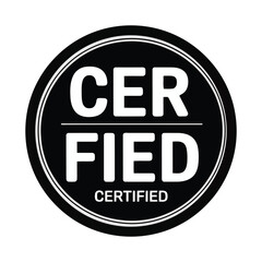 Black Certified Stamp with White Text rubber stamp