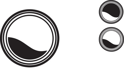 Water Wave Icon Set - Three Different Size Round Symbol Design Elements | Liquid Motion Vector Illustration for Nautical, Spa, or Environmental Projects