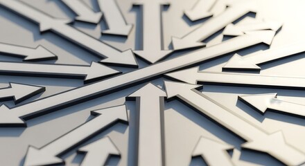 Arrows Converging, Pointing, Intersecting, And Representing Paths, Directions, Decisions And Ideas