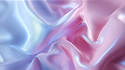 Obraz premium Colorful silky fabric draping gently in soft light showcases pink and blue tones