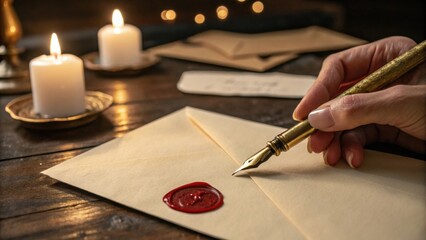 Write heartfelt letters by candlelight at wooden desk