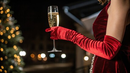 Toast to the holidays with elegant champagne glass