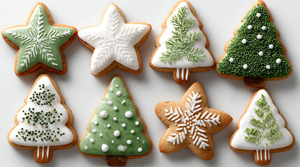 Christmas iconics cookies isolated on white background 