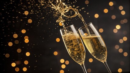 Pouring champagne for elegant celebration toast