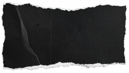 Torn black paper with textured edges, isolated