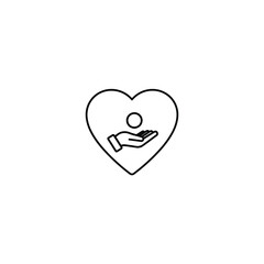 Charity Donation Heart Hand Icon
