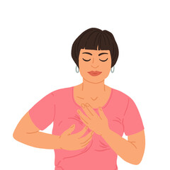 Fototapeta premium Breast cancer awareness month illustration with doctor, pink ribbon, mammogram scan and woman doing self examination, medical support and health prevention campaign in flat cartoon vector style