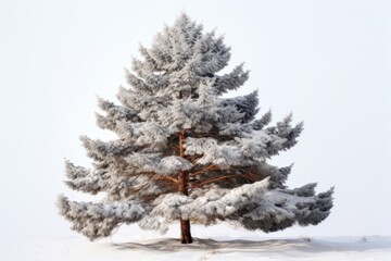 Fototapeta premium A pine tree in snow outdoors nature plant.