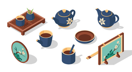 Beautiful zen tea set evokes tranquility and harmony for mindful moments, perfect for wellness blogs and lifestyle content