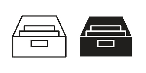 Archive icons of black colored in various styles
