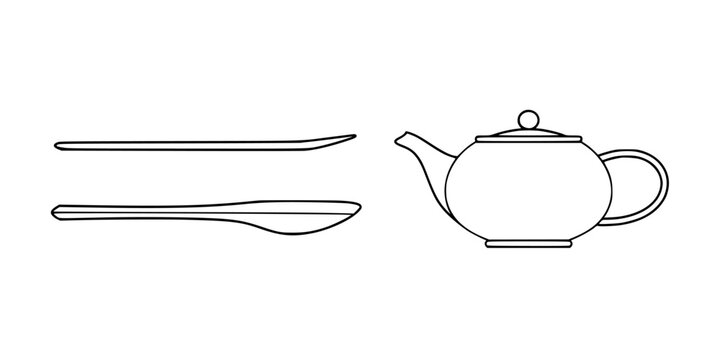 Vintage Charm: Elegant Sugar Tongs Outline | Clean, isolated vector art for creative projects.