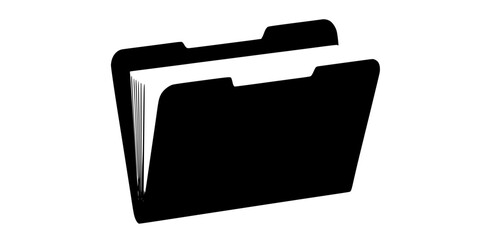 Organizational Haven: Black & White File Folder Elegance | Clean, isolated vector art for creative projects.