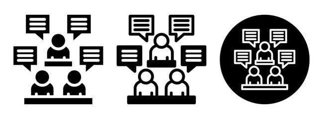 Public Discussion Icon Collection Glyph & Mixed Style