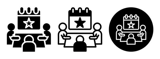 Networking Event Icon Collection Glyph & Mixed Style