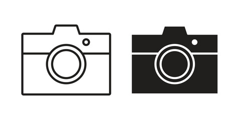Camera icons of black colored in various styles