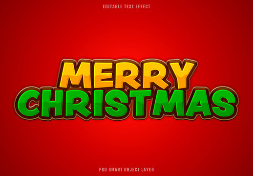 Funny Christmas Text Effect on Red Background