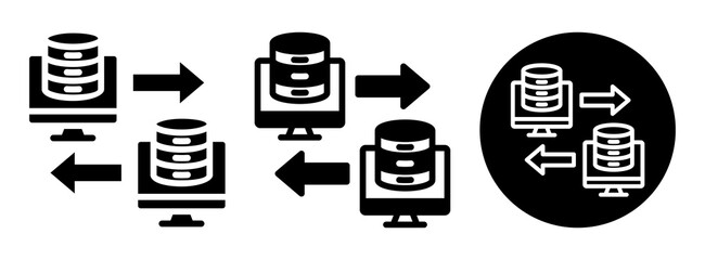 Data Exchange Icon Collection Glyph & Mixed Style